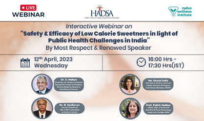 Organised by HADSA I Dr V Mohan I Prof Pulkit Mathur I Dr B Sesikeran I Ms. Sheryl Salis